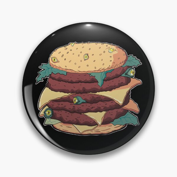 Item preview, MAD HAMBURGER - Hamburger with eyes instead of sesame in gaming style without text designed and sold by Ascendence.