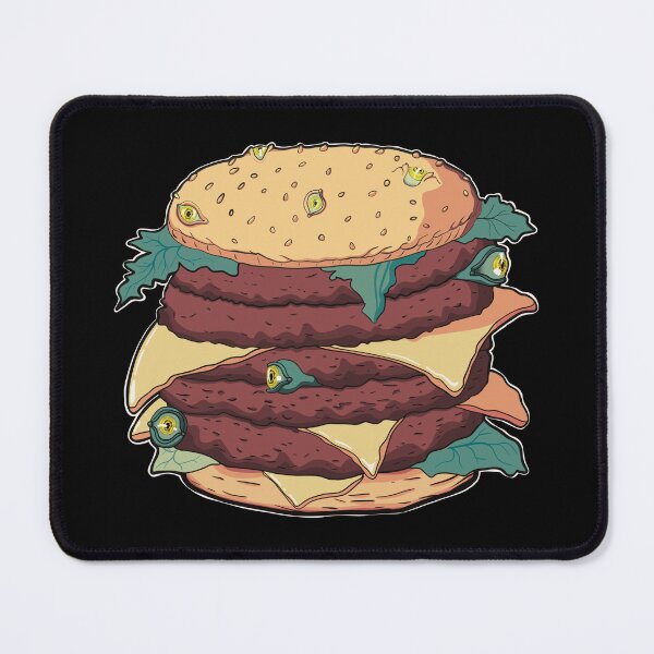 Item preview, MAD HAMBURGER - Hamburger with eyes instead of sesame in gaming style without text designed and sold by Ascendence.
