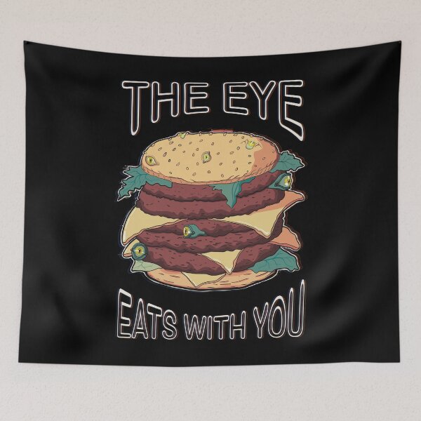 Item preview, MAD HAMBURGER - Hamburger with eyes instead of sesame in gaming style with a funny saying designed and sold by Ascendence.