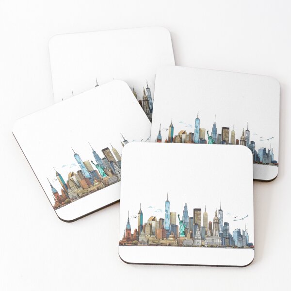 Item preview, New York City - An Isolated Vector Art Illustration in Panoramic Scale and Wildlife Muralism designed and sold by Bee Happy Creative™.