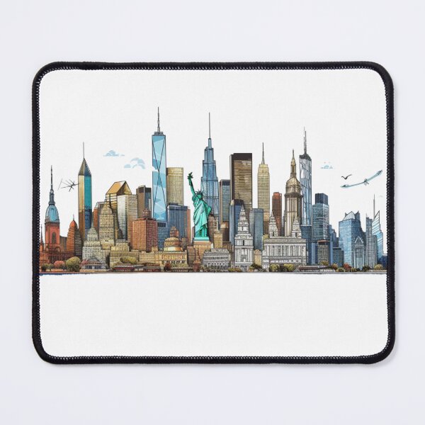 Item preview, New York City - An Isolated Vector Art Illustration in Panoramic Scale and Wildlife Muralism designed and sold by Bee Happy Creative™.