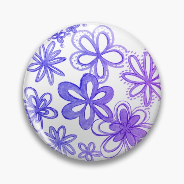 Item preview, Blue violet floral painting | Blue violet flowers drawing designed and sold by lausn.