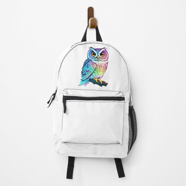 Item preview, Holographic Gradient Colorful Pastel Barn Owl On Tree Branch designed and sold by Cawaiico.