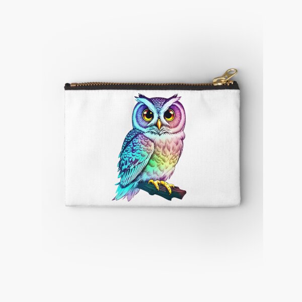 Item preview, Holographic Gradient Colorful Pastel Barn Owl On Tree Branch designed and sold by Cawaiico.