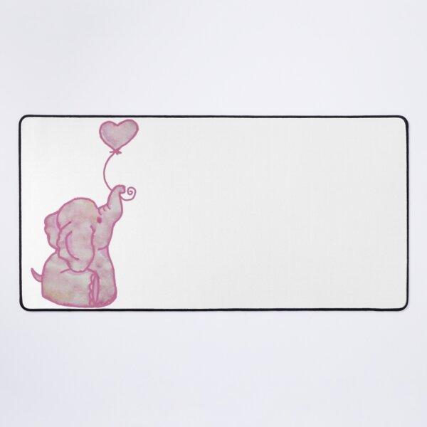 Item preview, Pink Cloud Elephant Holding Heart Balloon designed and sold by KayleeRoseArt.
