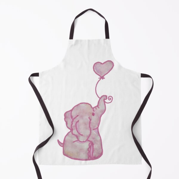 Item preview, Pink Cloud Elephant Holding Heart Balloon designed and sold by KayleeRoseArt.