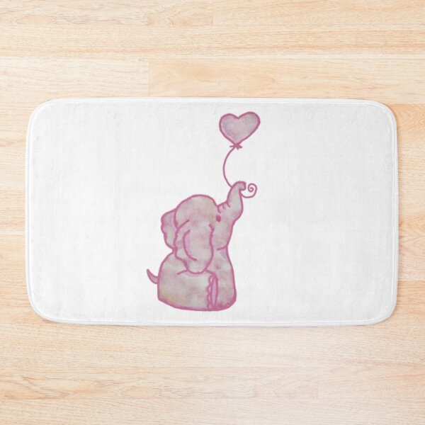 Item preview, Pink Cloud Elephant Holding Heart Balloon designed and sold by KayleeRoseArt.