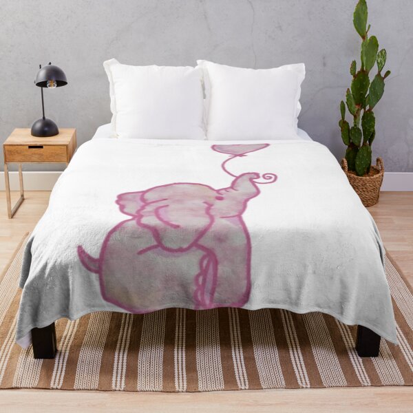 Item preview, Pink Cloud Elephant Holding Heart Balloon designed and sold by KayleeRoseArt.