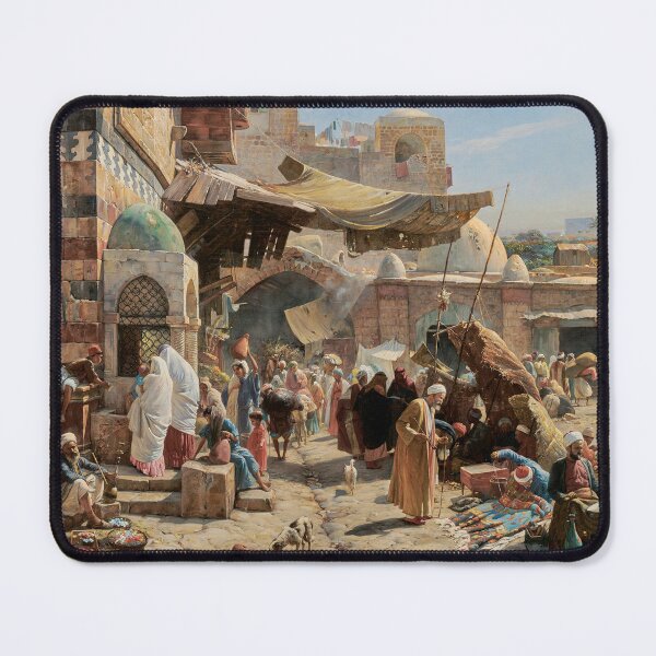 Item preview, Market In Jaffa Palestine Painting Drawn 1887 By Gustav Bauernfeind designed and sold by Hurriyyatee.