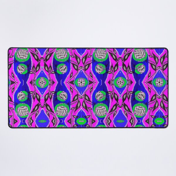 Item preview, Retro Iznik Style Pink and Blue Pattern designed and sold by MarjanShop.