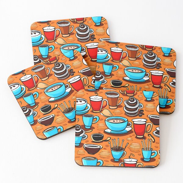 Item preview, Cute Coffee Drink Pattern Cups designed and sold by druidwolfart.