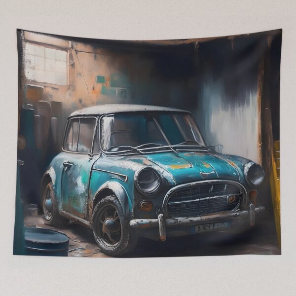 Item preview, Classic Mini Cooper Oil Painting Art designed and sold by N1chePrints.