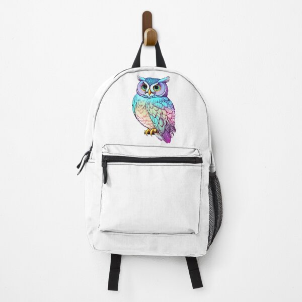 Item preview, Multicolored Holographic Gradient Pastel Wise Owl Art designed and sold by Cawaiico.