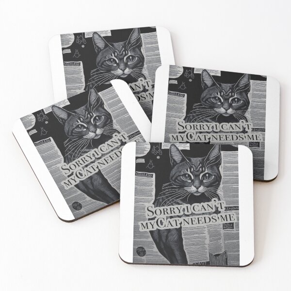 Item preview, Sorry I Cant My Cat Needs Me: Show Off Your Cat Devotion, T-Shirt designed and sold by Paolospresent.