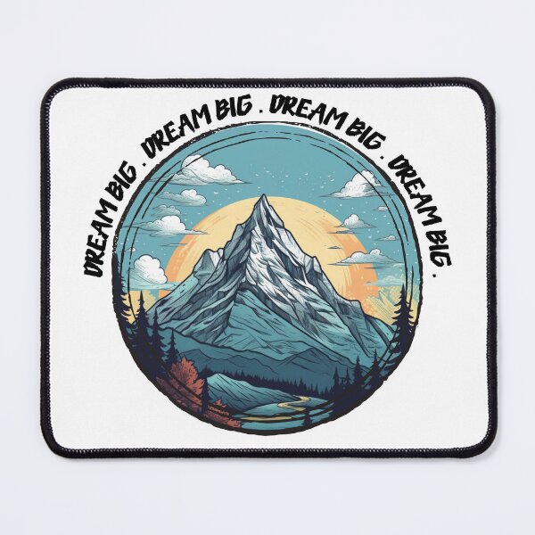 Item preview, Dream Big: Sunrise Majesty - Art of Mountains in Highly Detailed Illustrations, Dark Turquoise and Light Brown, Rounded Woodcut, Lush Scenery, Intense Shading, Classic Tattoo Motifs designed and sold by Bee Happy Creative™.