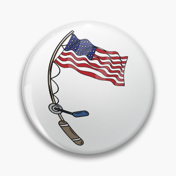 Item preview, American flag on a fishing rod  designed and sold by Donutlovers.