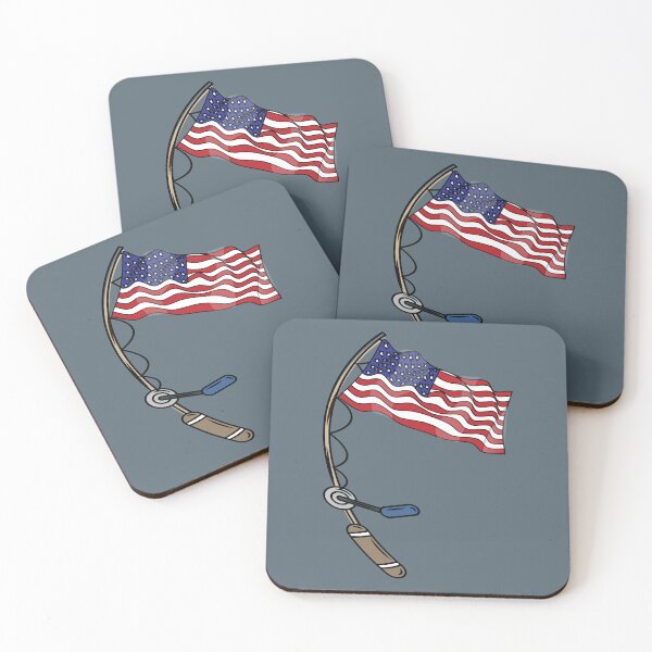 Item preview, American flag on a fishing rod  designed and sold by Donutlovers.