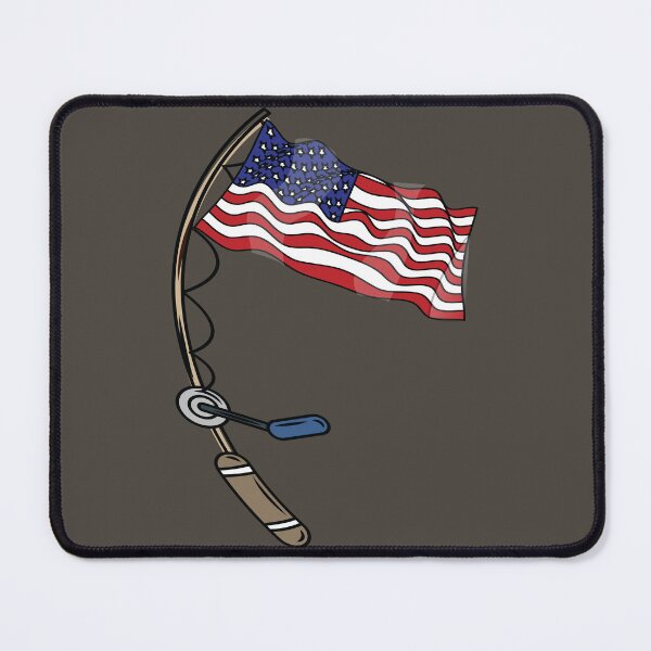 Item preview, American flag on a fishing rod designed and sold by Donutlovers.