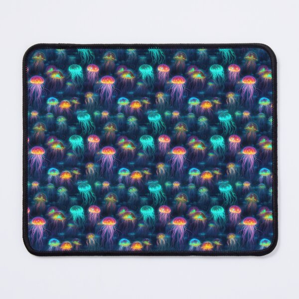 Item preview, Jellyfish in brilliant turquoise and red-orange designed and sold by PadedoDesigns.