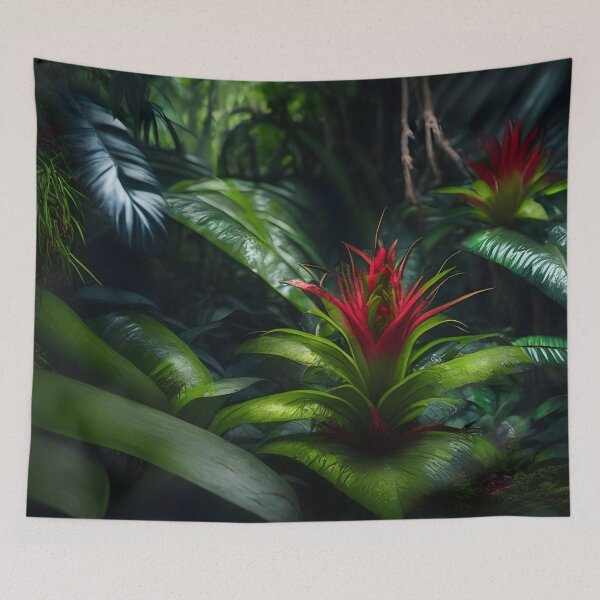Item preview, Bromeliad plant in deep Forest Art designed and sold by N1chePrints.