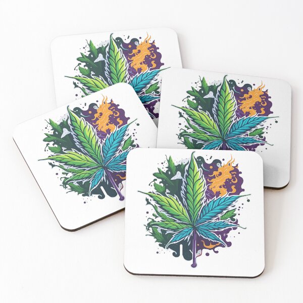 Item preview, A cannabis leaf with color elements designed and sold by ZirumsGarden.