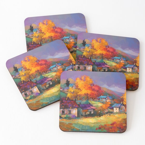 Item preview, Countryside village at sunset 1 designed and sold by Art by Lilia.