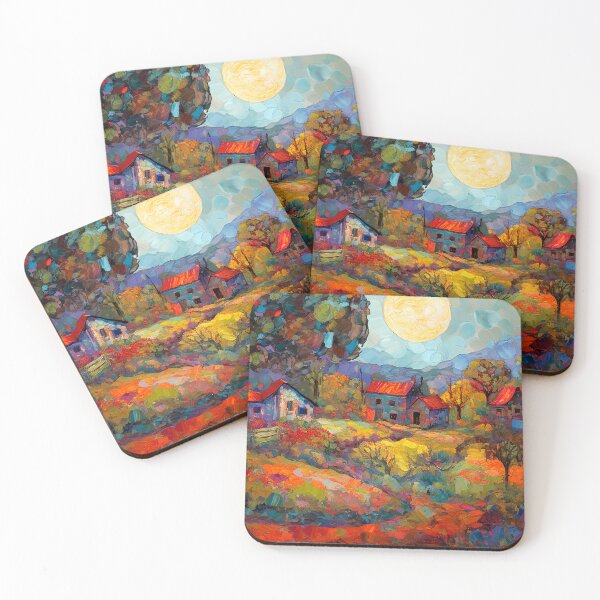 Item preview, Countryside village at sunset 2 designed and sold by Art by Lilia.