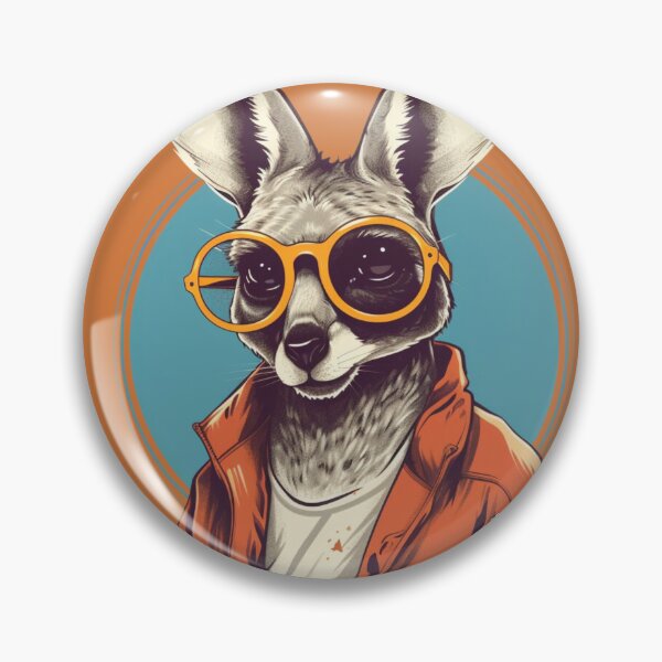 Item preview, Sunny Roo: The Cool Kangaroo - Realistic Portrayal in Draftpunk Style, Charming Characters, Screen Printing, Long Lens, Humorous Tone, Characterized Animals designed and sold by Bee Happy Creative™.