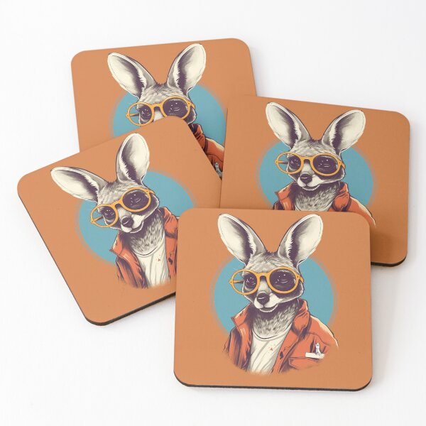 Item preview, Sunny Roo: The Cool Kangaroo - Realistic Portrayal in Draftpunk Style, Charming Characters, Screen Printing, Long Lens, Humorous Tone, Characterized Animals designed and sold by Bee Happy Creative™.