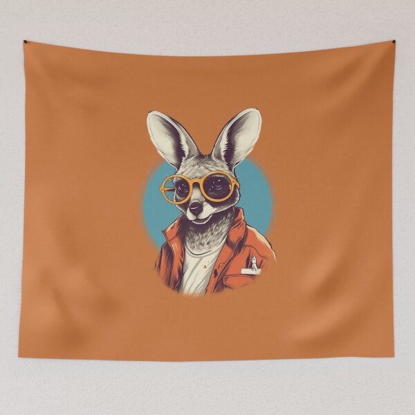 Item preview, Sunny Roo: The Cool Kangaroo - Realistic Portrayal in Draftpunk Style, Charming Characters, Screen Printing, Long Lens, Humorous Tone, Characterized Animals designed and sold by Bee Happy Creative™.