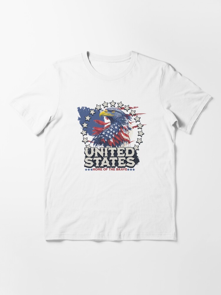 USA Red White Blue T-shirt American Flag U.S.A Stars Stripes-CL