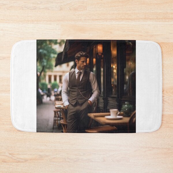Item preview, A handsome French man in a Parisian street cafe designed and sold by AxelrodCN.