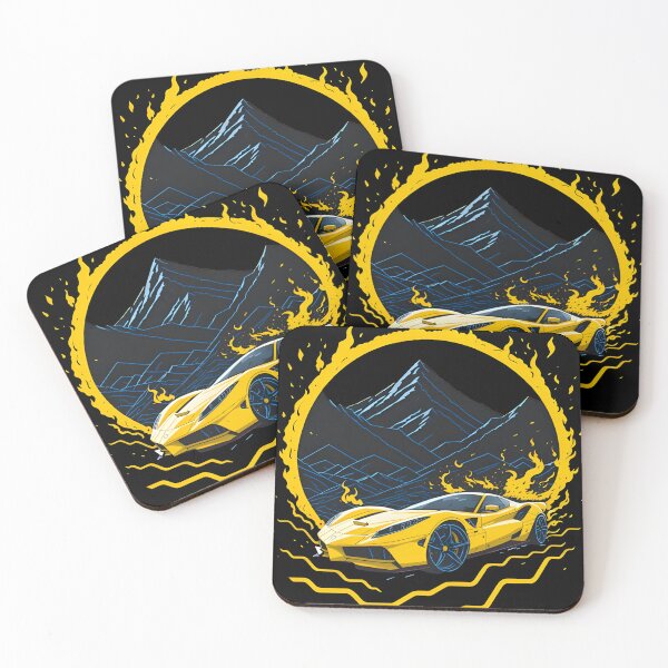 Item preview, Yellow Lamborgini Going Through Fires designed and sold by hassanjnoub.