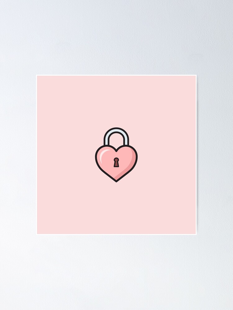 Heart Lock Icon Poster for Sale by ennbe