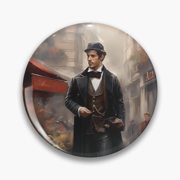 Item preview, A handsome French man in a Parisian street cafe designed and sold by AxelrodCN.