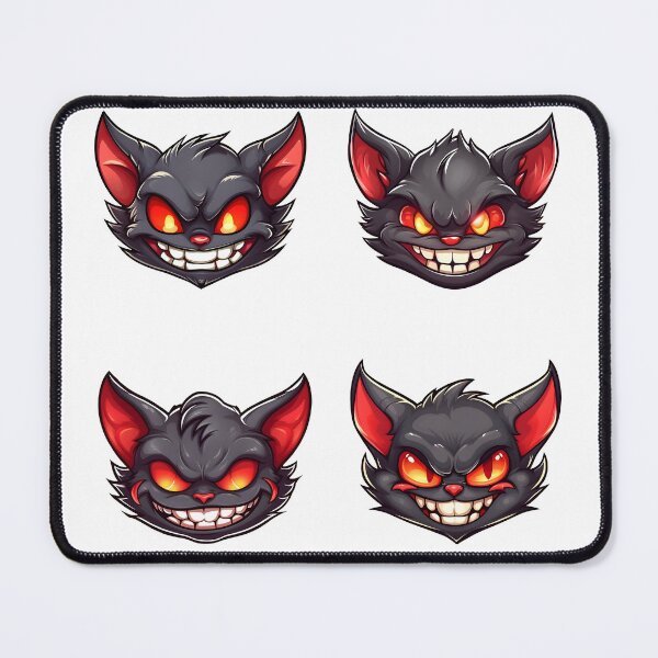 Item preview, Sticker pack - Devil cat - Evil cat - Black cat - Fire eyes - Sharp fangs - Black fur - Pointy ears designed and sold by StickerForDays.