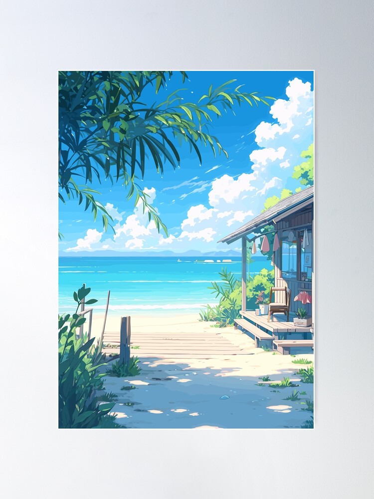 Anime Beach - Smyfoxarts - Digital Art, Landscapes & Nature, Beach & Ocean,  Islands - ArtPal