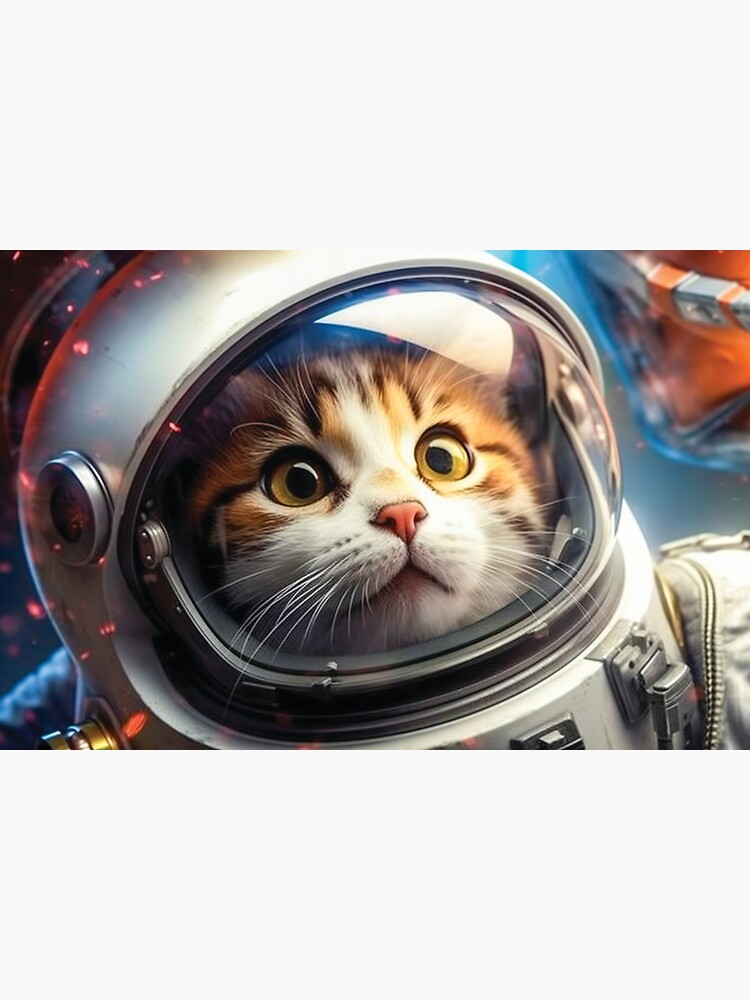 Discover Cute Space Cat In Astronaut Suit Premium Matte Vertical Poster