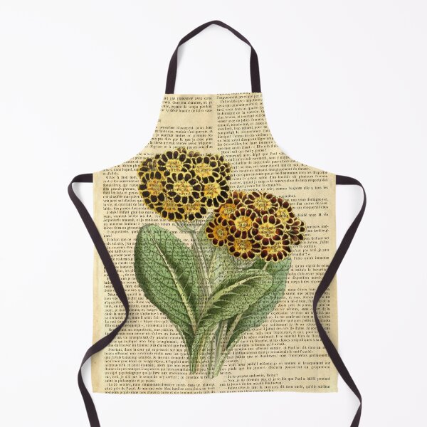 Item preview, Botanical print, on old book page - Primula auricula designed and sold by Art by Lilia.