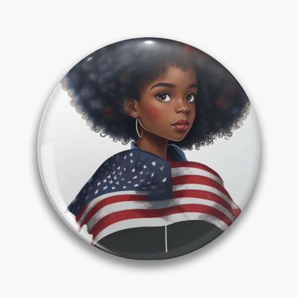 Item preview, orgullosa joven americana con cabello rizado designed and sold by AmyEciov.