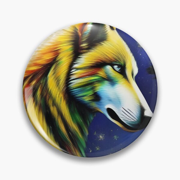 Artikelvorschau, Star Wolf, Impasto, Ai Generated Art entworfen und verkauft von ACC .