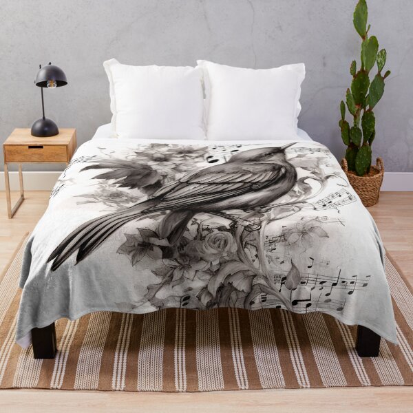 Item preview, Charcoal and Coffee drawing of Bird’s song 2 designed and sold by Art by Lilia.