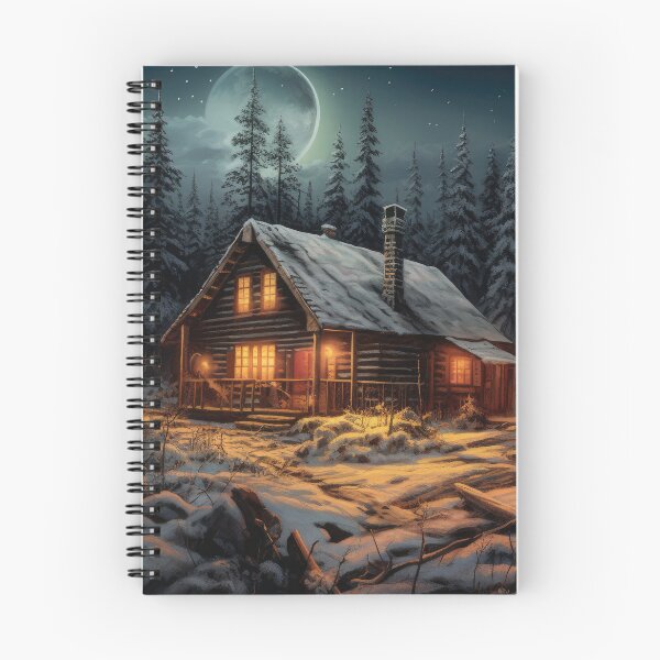 Item preview, Winter cabin in idyllic setting designed and sold by MixMediaDesign.
