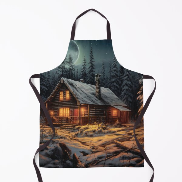 Item preview, Winter cabin in idyllic setting designed and sold by MixMediaDesign.