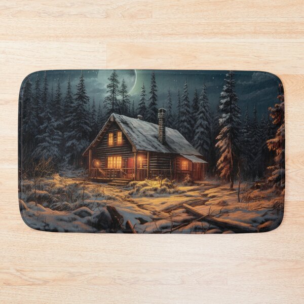 Item preview, Winter cabin in idyllic setting designed and sold by MixMediaDesign.