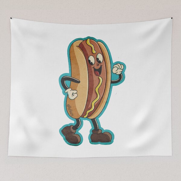 Item preview, Retro dancing hotdog designed and sold by Vonhearse.