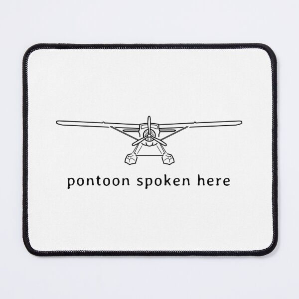 Item preview, Floatplane line drawing "pontoon spoken here" black designed and sold by soitwouldseem.