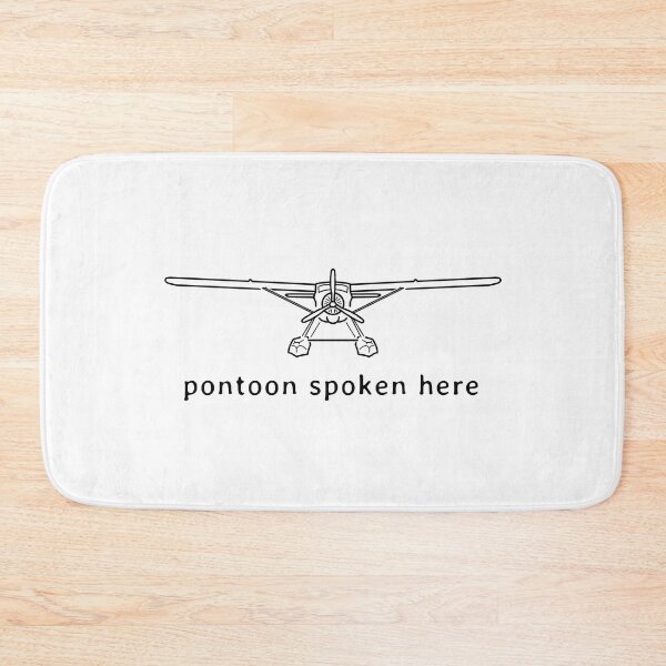 Item preview, Floatplane line drawing "pontoon spoken here" black designed and sold by soitwouldseem.