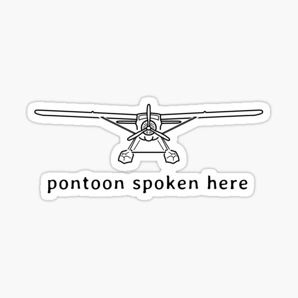 Item preview, Floatplane line drawing "pontoon spoken here" black designed and sold by soitwouldseem.
