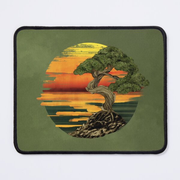 Item preview, Bonsai Tree Sunset over sea designed and sold by k9printart.